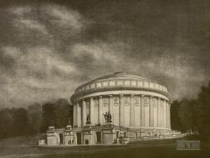 Проект здания панорамы «Бородинская битва» в Нескучном саду. Автор А.Д. Сурис. 1951 год
